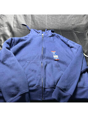 Mission Ridge MENS Dark Blue Zip-Up Hooded Jacket Size L